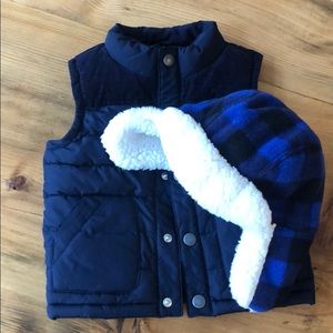 Adorable Gymboree Vest and Hat boys 12-24 months